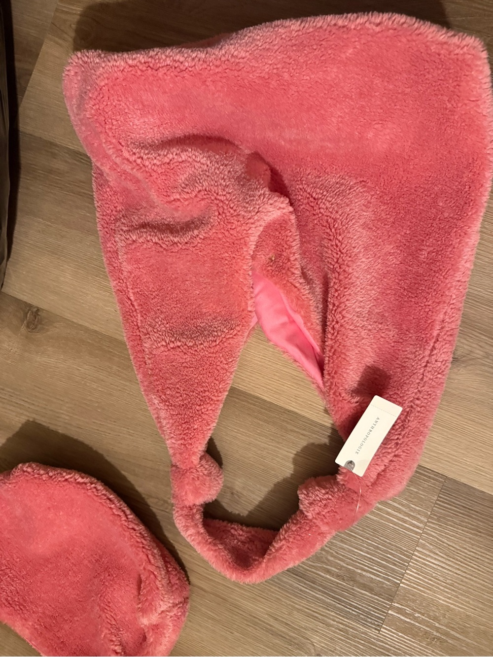 Anthropologie Plush Sherpa Tote in Coral Pink - Picture 6 of 6